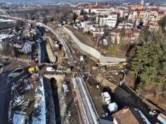 Prace w rejonie przejazdu kolejowo-drogowego na ul. Kościuszki w Nowym Sączu