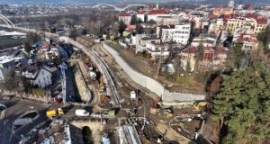 Prace w rejonie przejazdu kolejowo-drogowego na ul. Kościuszki w Nowym Sączu
