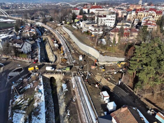 Prace w rejonie przejazdu kolejowo-drogowego na ul. Kościuszki w Nowym Sączu
