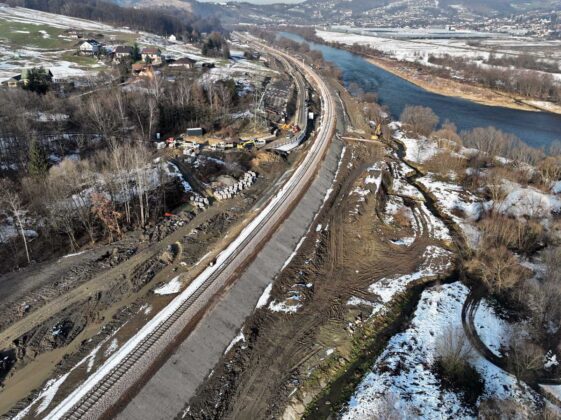 Zmodernizowana linia kolejowa na odcinku Nowy Sącz - Marcinkowice