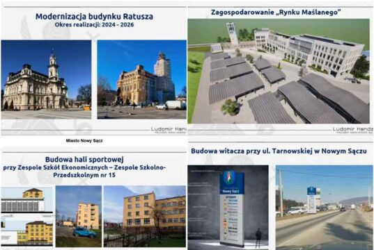 Nowy Sącz miejskie inwestycje 2026 - fragment prezentacji