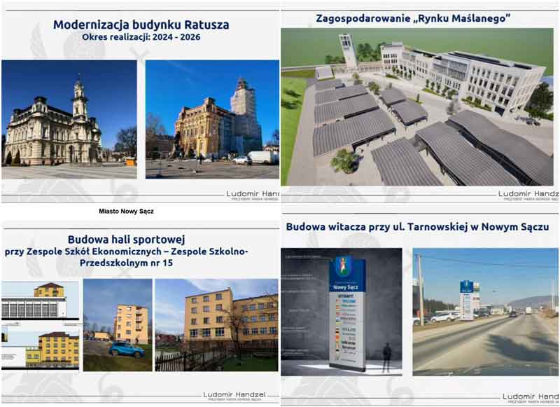 Nowy Sącz miejskie inwestycje 2026 - fragment prezentacji
