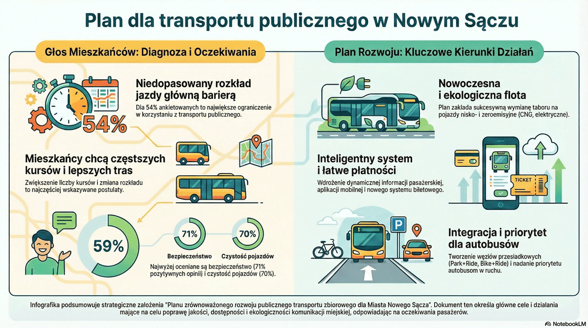 Plan zrównoważonego rozwoju publicznego transportu zbiorowego dla Miasta Nowego Sącza - infografika
