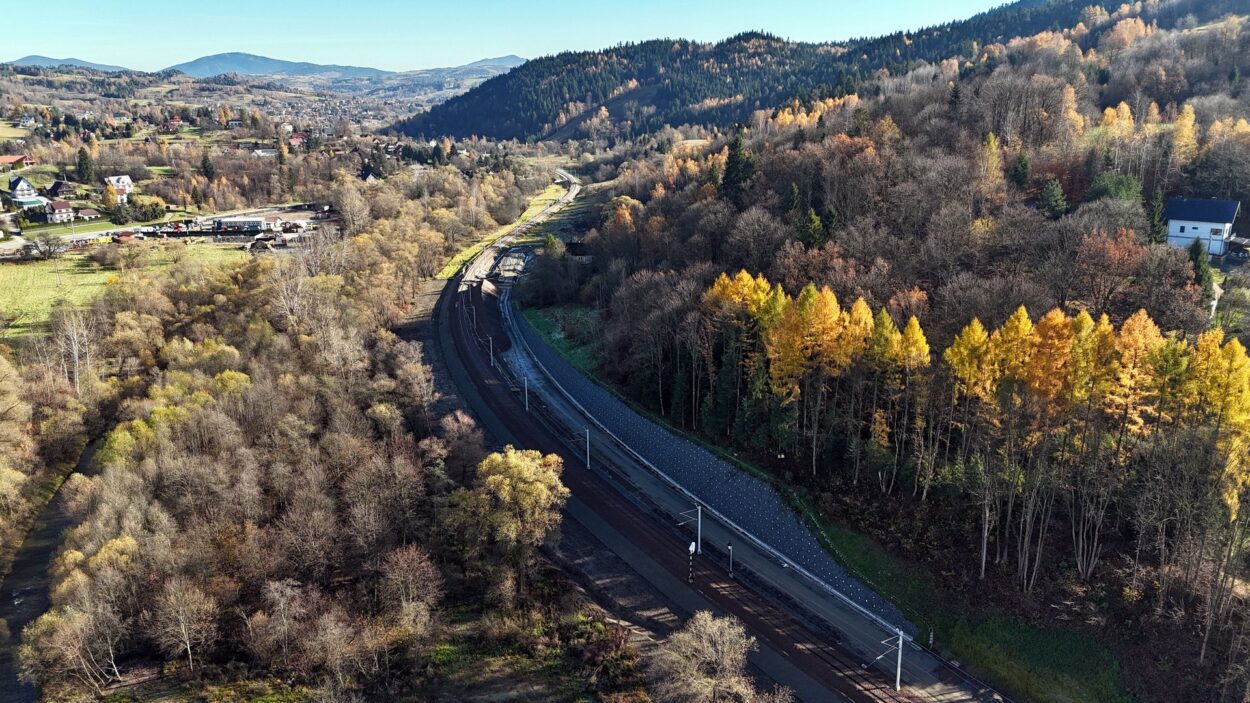 fragment modernizowanej linii kolejowej w Rabce_Zdroju