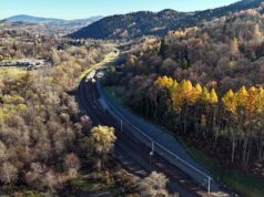 fragment modernizowanej linii kolejowej w Rabce_Zdroju