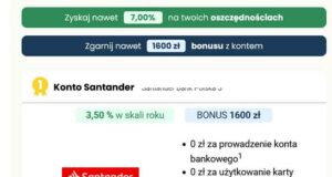 ranking kont osobistych - bonusy za założenie konta