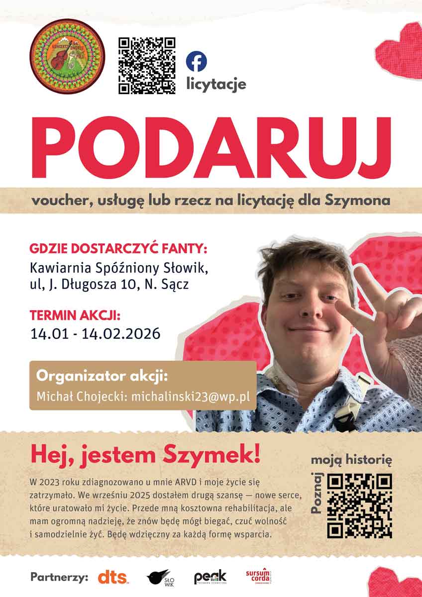 Podaruj voucher, usługę lub rzecz na licytację dla Szymona