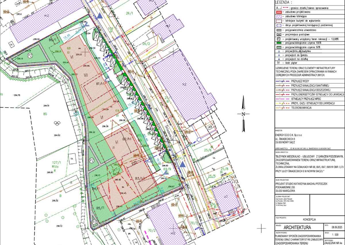 koncepcja budynku mieszkalno-usługowego przy ul. Śniadeckich. inwestor Energy Eco C.K.