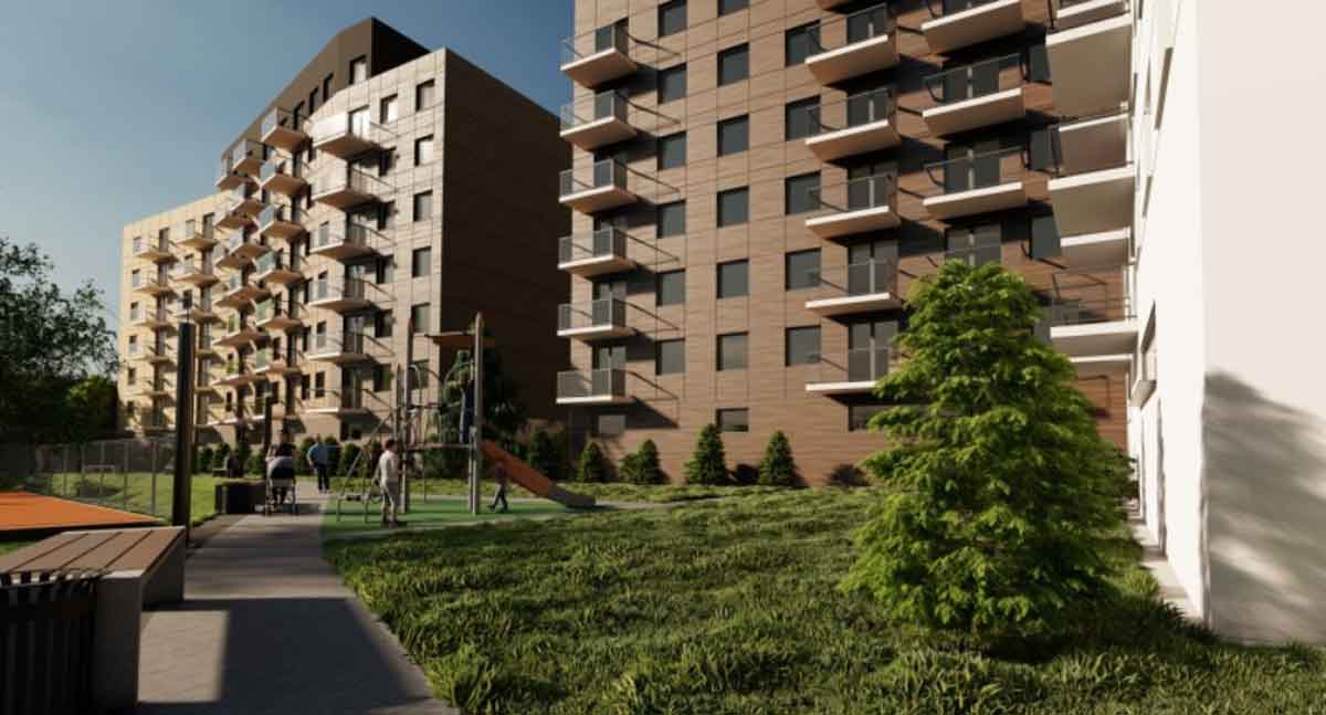 wizualizacja inwestycji mieszkaniowej przy ul. Śniadeckich w Nowym Sączu