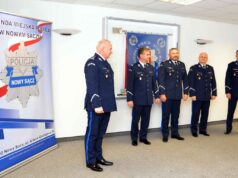 od lewej insp. A. Bukański, podisnp. Z. Zacher, mł. insp. M. Mazur, podinsp. A. Stach, podinsp. A. Krok