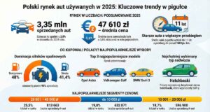 Rynek samochodów używanych 2025 w Polsce - infografika