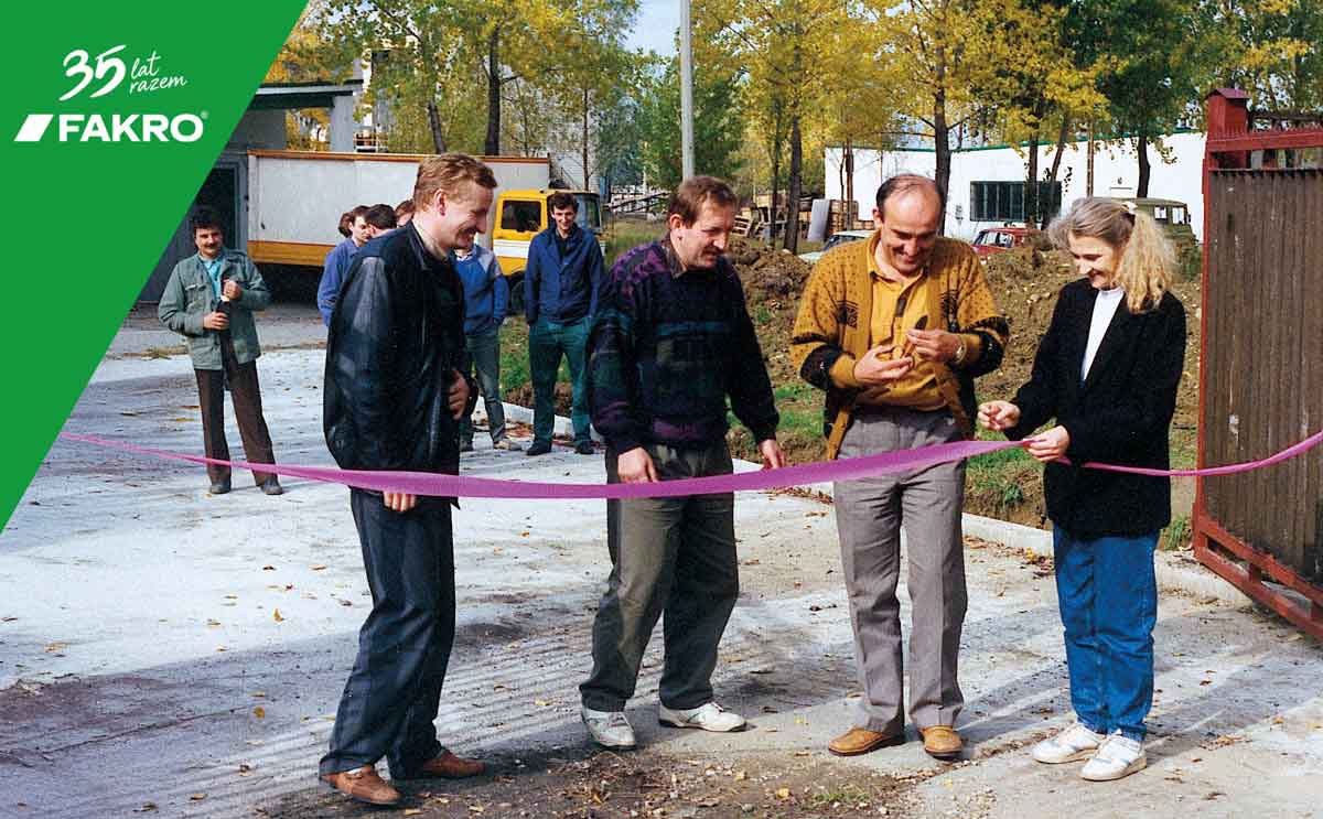 symboliczne otwarcie zakładu Fakro w Nowym Sączu, 1991