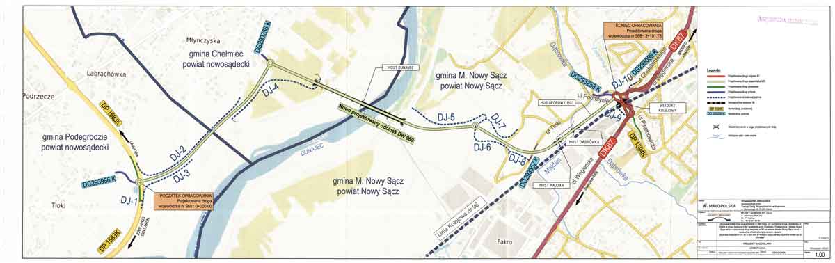 budowa połączenia DK 87 z DW 969 - orientacyjny przebieg