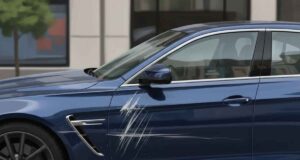 porysowana karoseria samochodu - AI generated