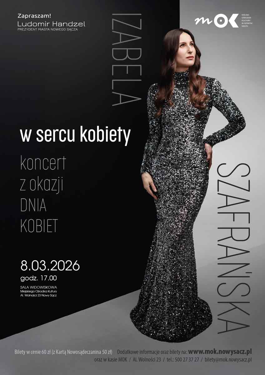 Izabela Szafrańska „W sercu kobiety” - koncert w MOK Nowy Sącz - plakat