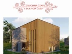 Projekt "Z duchem czasu" - wizualizacja nowego, wielofunkcyjnego budynku o kubaturze ok. 1800 m³, który postanie w Sądeckim Parku Etnograficznym.