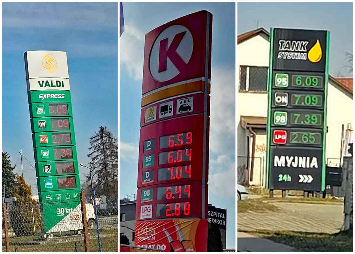 cena za litr diesla na stacjach w Nowym Sączu przekroczyła 7 zł