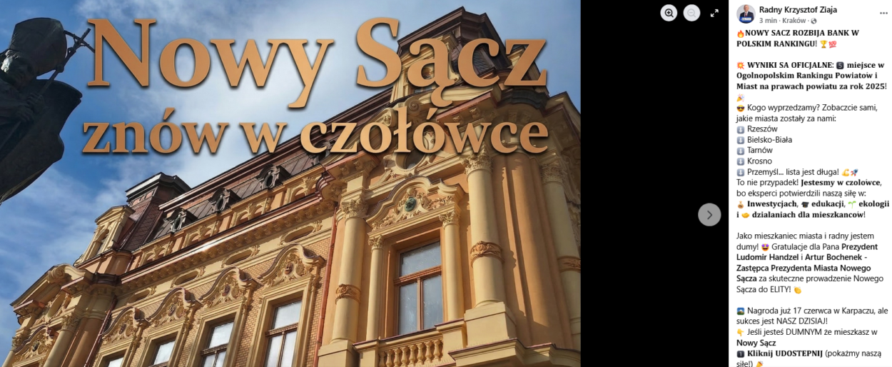 ranking ZPP - wpis radnego Ziaji