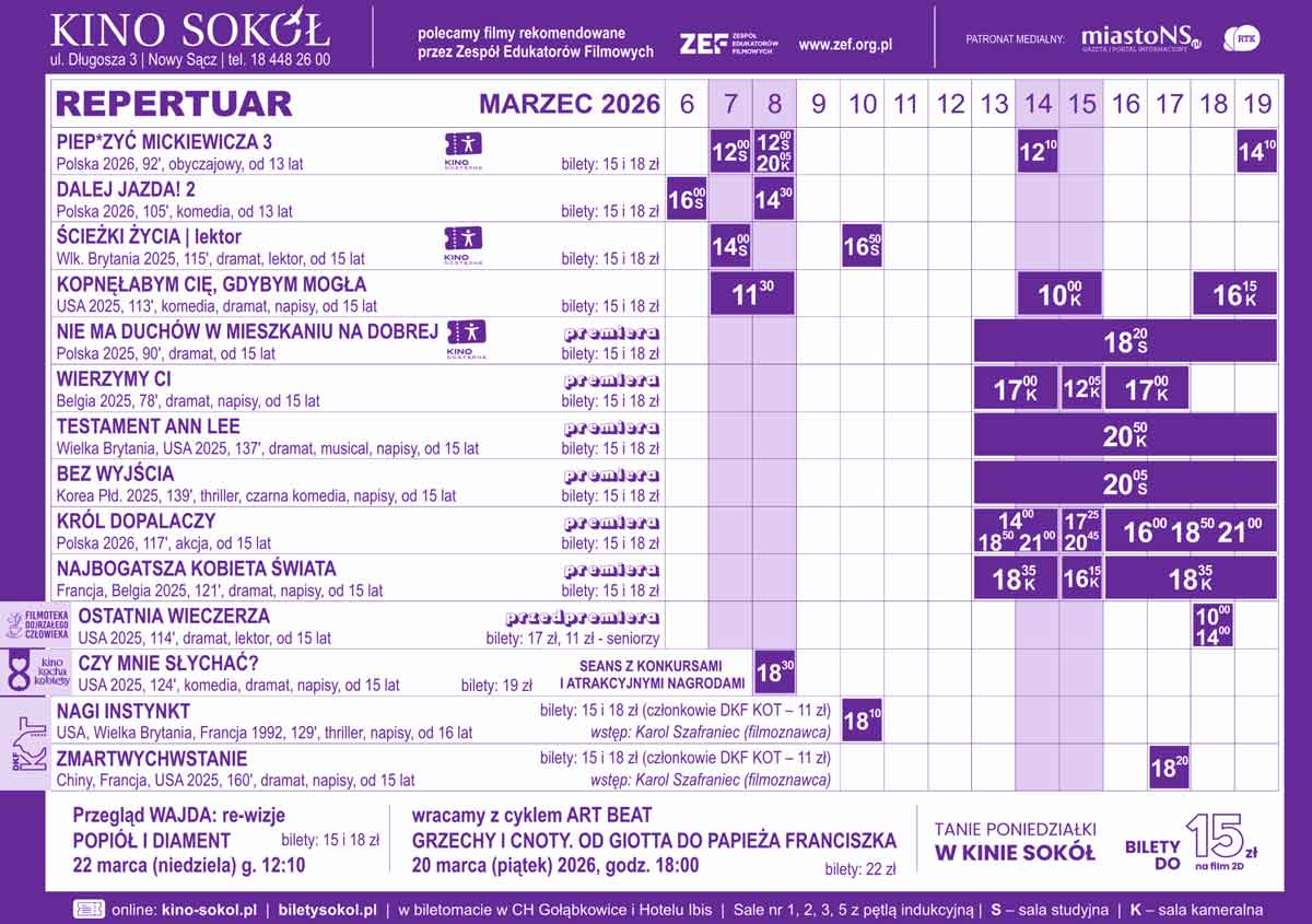 Repertuar kina Sokół (do 19 marca) 2