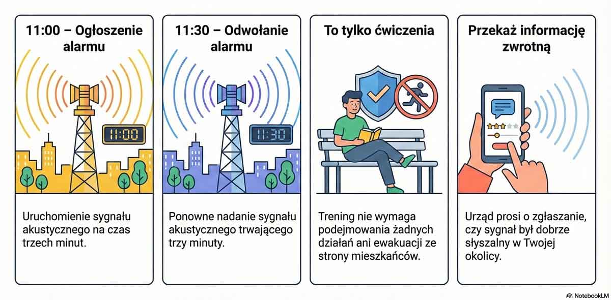 test systemu alarmowego, Nowy Sącz 13 marca 2026