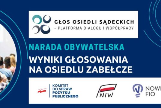 wyniki głosowania po Naradzie Obywatelskiej na osiedlu Zabełcze, Głos Osiedli Sądeckich