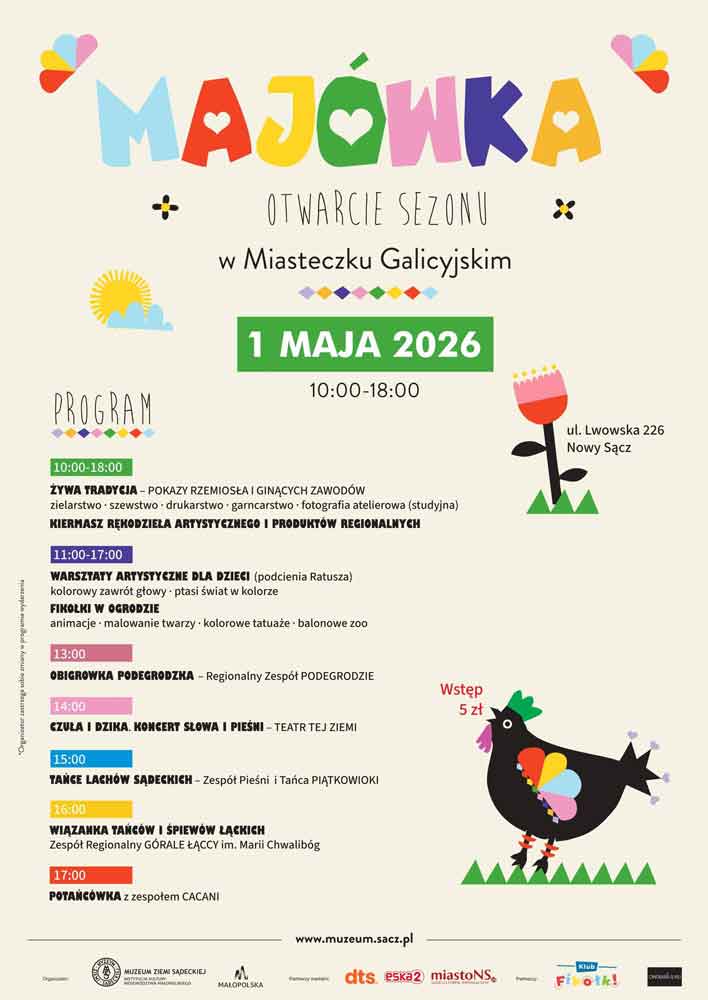 Majówka 2026 - otwarcie sezonu - Miasteczko Galicyjskie w Nowym Sączu