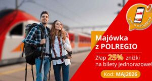 Majówka z Polregio. Z wykorzystaniem kodu rabatowego bilety na pociągi przewoźnika będzie można kupić aż o 25% taniej.