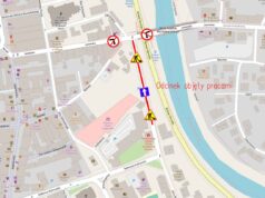 roboty gwarancyjne na Matejki w Nowym Sączu - jeden kierunek ruchu - mapka