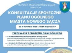 konsultacje planu ogólnego miasta nowego sącza - plakat informacyjny