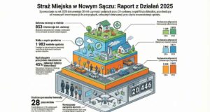 Raport Straży Miejskiej za 2025. Rekordowo dużo mandatów za złe parkowanie Nowy Sącz, raport Straż Miejska 2025 dane