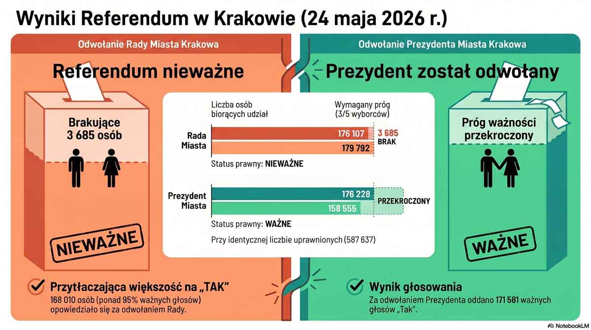 referendum w Krakowie - wyniki - infografika