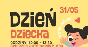 Dzień Dziecka na Dworcu Autobusowym MDA w Nowym Sączu - plakat