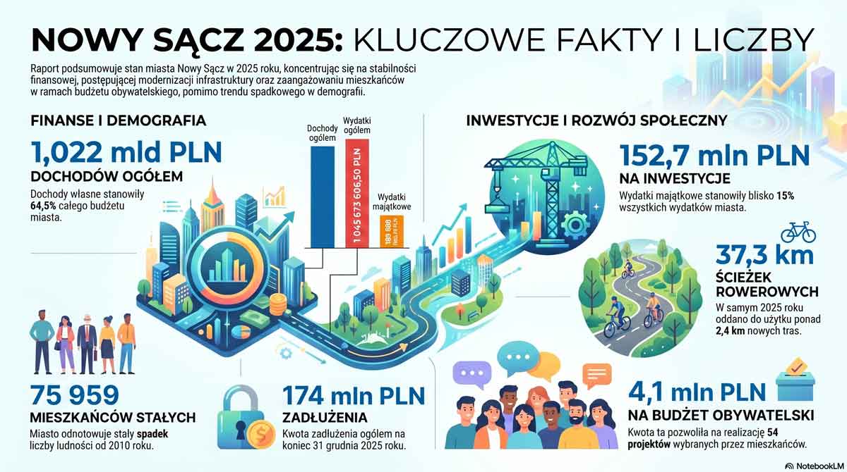 raport o stanie nowego sącza 2025 - infografika
