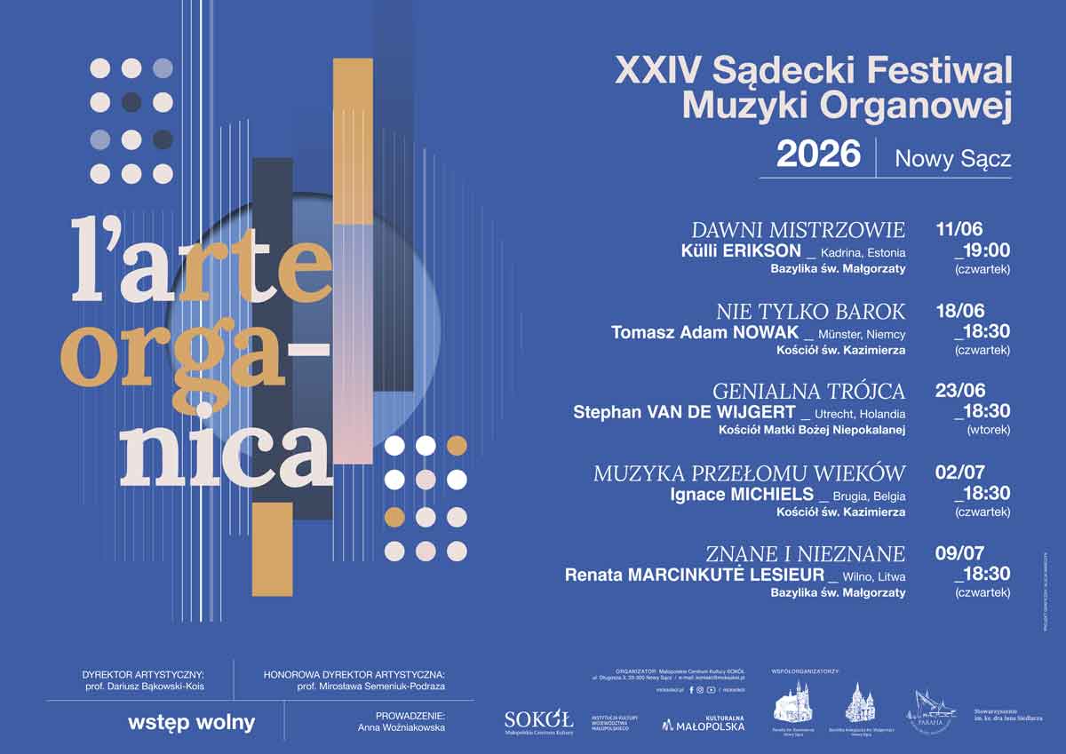 XXIV Festiwal L'ARTE ORGANICA, Nowy Sącz 2026 - afisz