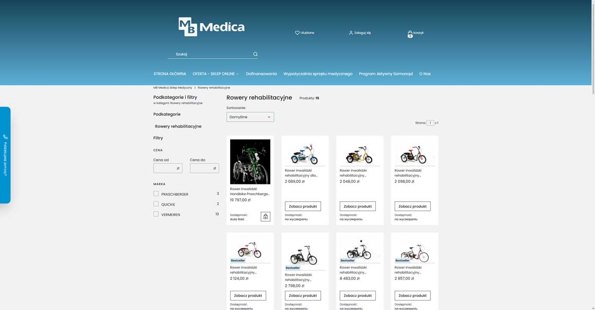 Rowery rehabilitacyjne - Sklep MB Medica