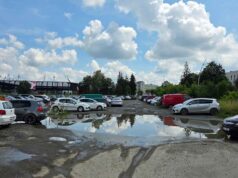 Nowy Sącz Bulwar Narwiku, szpital parking dla pacjentów i odwiedzających