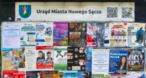 tablica informacyjna Urzędu Miasta Nowego Sącza - wybory do zarządu osiedla