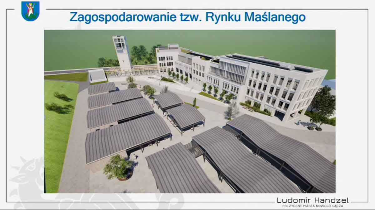 Rewitalizacja Rynku Maślanego w Nowym Sączu - wizualizacja