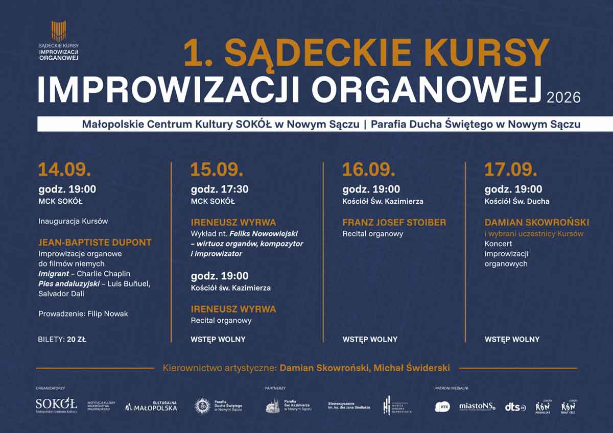 Sądeckie Kursy Improwizacji Organowej - afisz