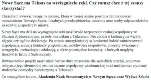 Nowy Sącz ma Teksas na wyciągnięcie ręki. Czy ratusz chce z tej szansy skorzystać? Jedną z kluczowych osób, która mogłaby pomóc w rozpoczęciu współpracy między Nowym Sączem a Teksasem, jest prof. Jim Mazurkiewicz
