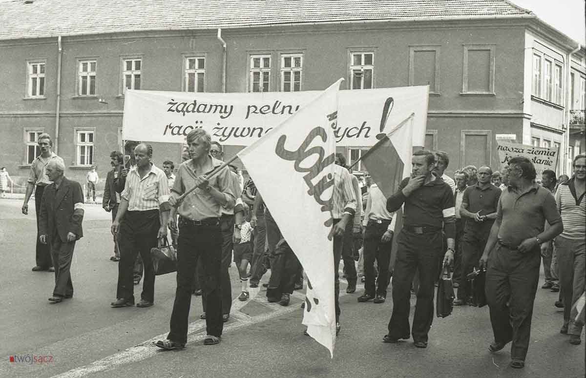 czoło marszu głodowego, sierpień 1981 nowy sącz