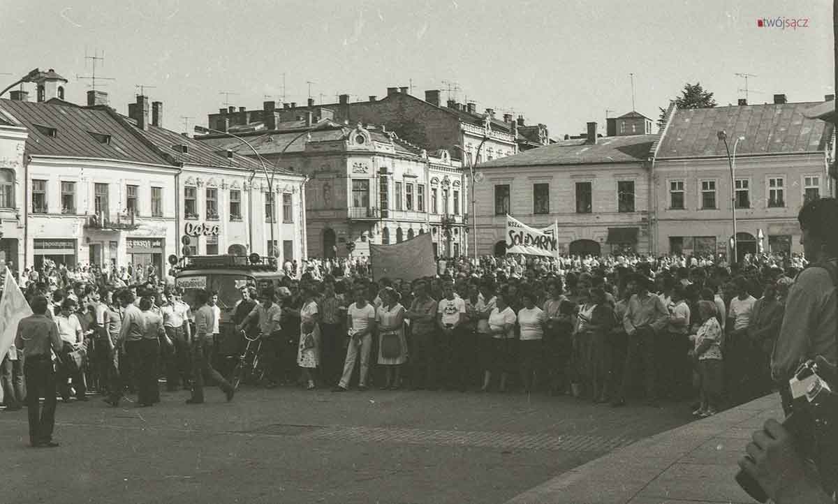 marsz głodowy nowy sącz 1981, Rynek