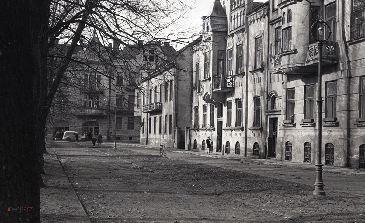 Nowy Sącz ulica Konarskiego u wylotu Jagiellońskiej, lata 50.