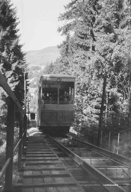 Krynica, wagonik PKL na Górę Parkową, lata 50.