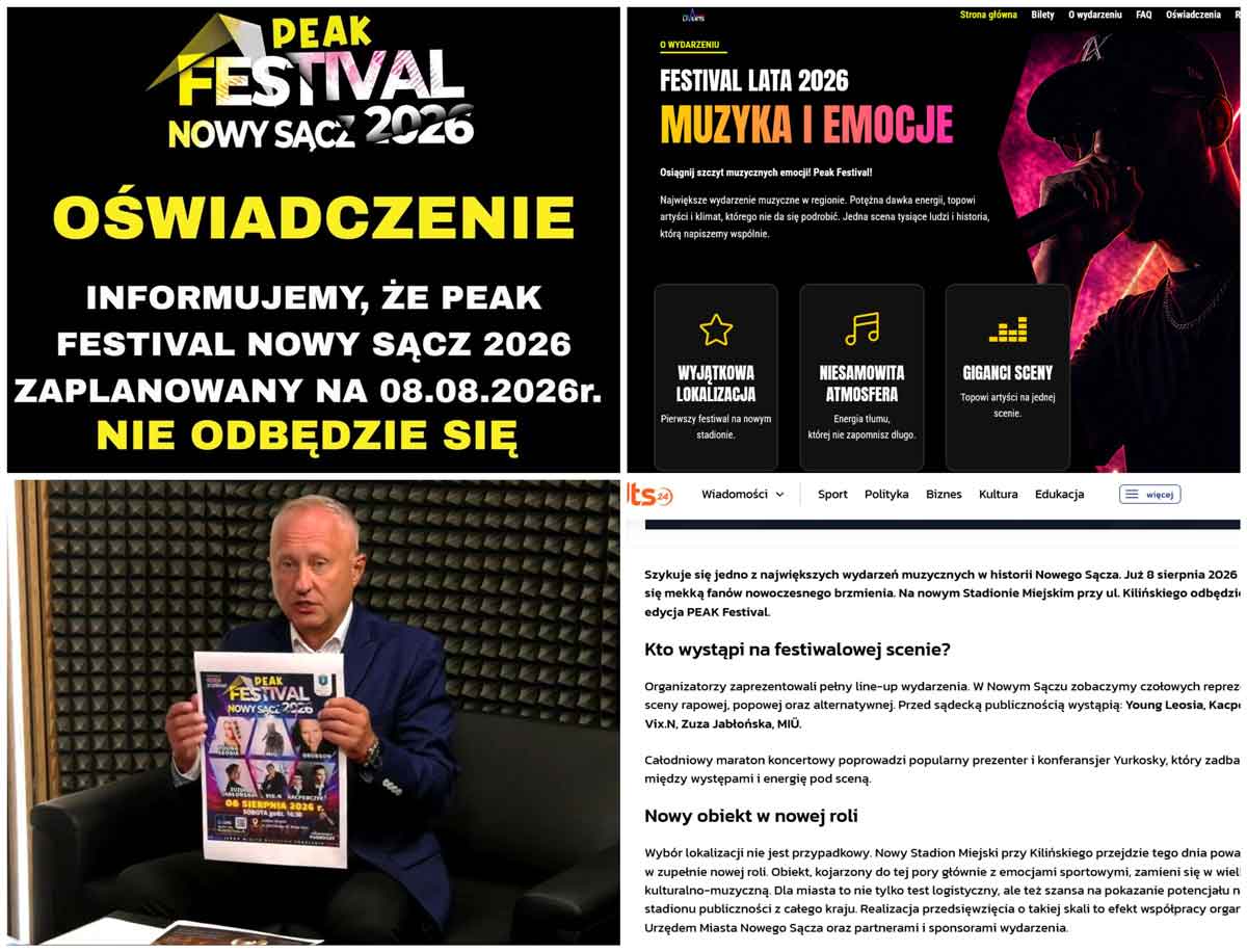 Peak Festival odwołany - collage