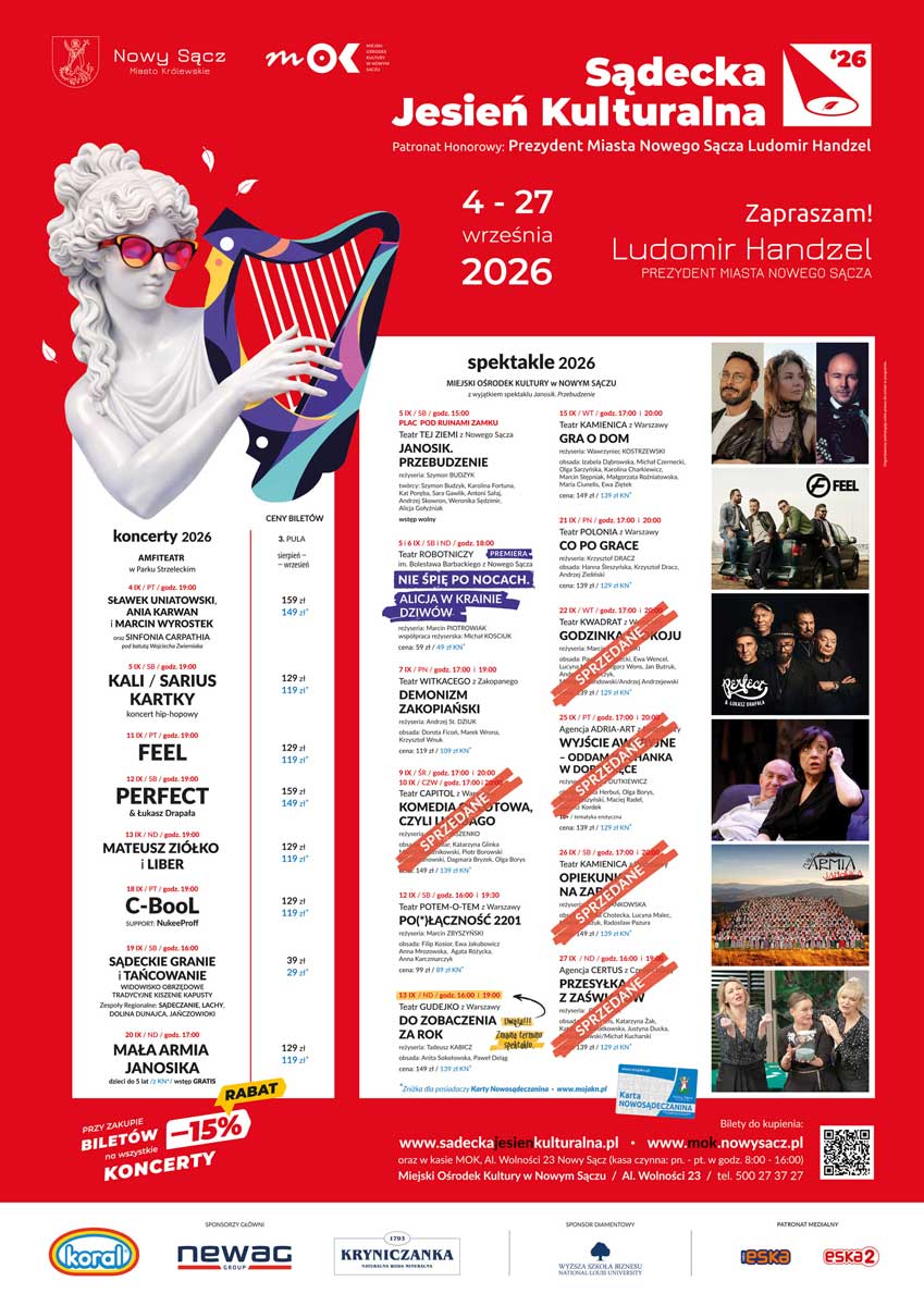 Sadecka Jesien Kulturalna 2026 - afisz - program