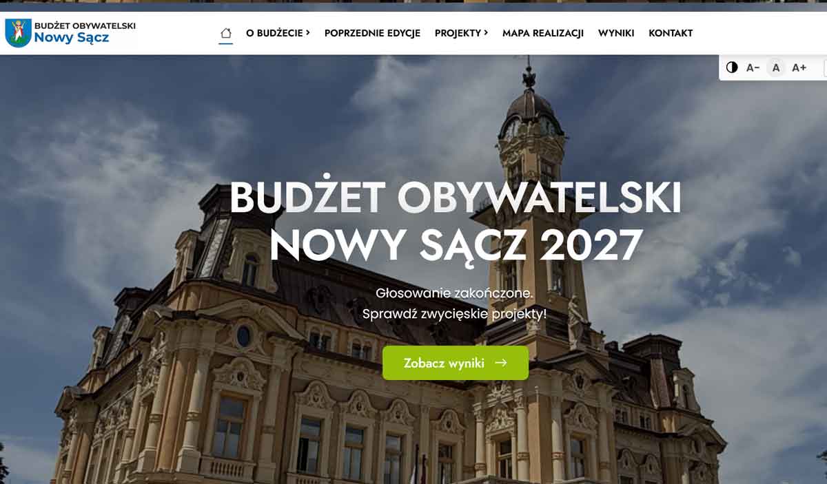 Budżet Obywatelski 2027 wyniki na stronie bo.nowysacz.pl/wyniki