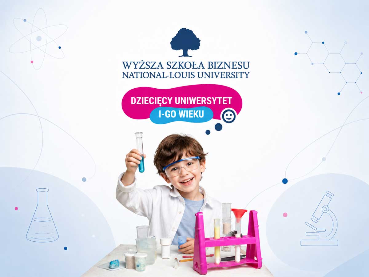 Dziecięcy Uniwersytet I Wieku to projekt społeczny realizowany przez Wyższą Szkołę Biznesu - National Louis University w Nowym Sączu