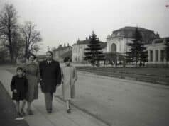 rodzinny spacer Nowy Sącz lata 50. ulica Kolejowa