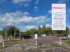 parking Bulwar Narwiku Nowy Sącz, koło szpitala, zamknięty w związku z przebudową